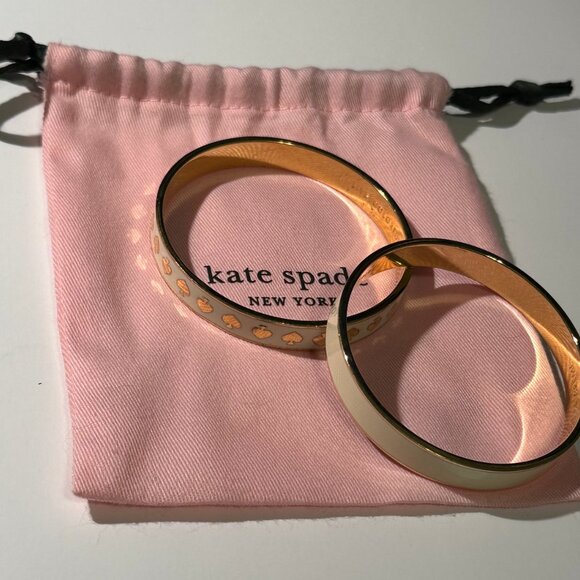 Kate Spade Bangle Set – Cream/Gold w/ Dust Bag - Picture 3 of 6